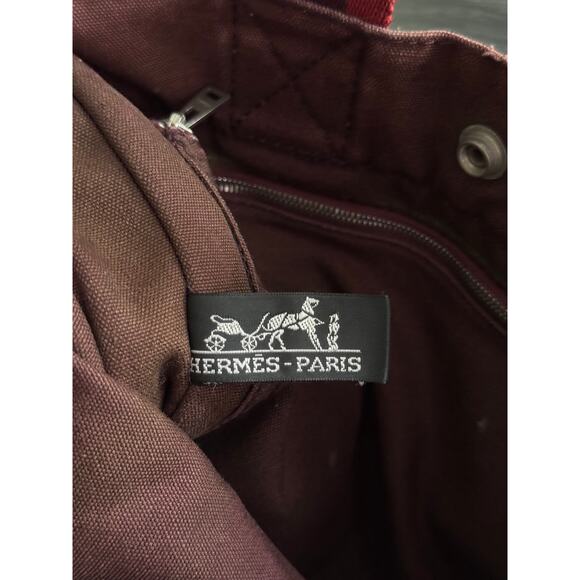 Authentic‎ Vintage Hermes Canvas Herline PM Small Tote - Picture 7 of 16